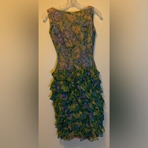 Elegant Multicolor Ruffle Mini Dress